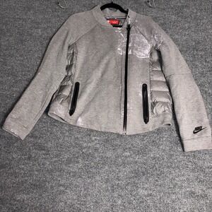 Nike Aeroloft Fleece Jacket Women XL Gray 800 Fill Lightweight Warm Running‎